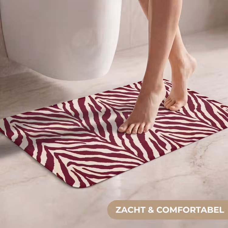 Zebra - Motief - Bordeaux - Rood WCmat klein 1009 -USP_ZachtNL