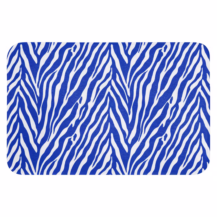 Zebra - Patroon - Kobalt - Blauw WCmat klein 1009 -3d