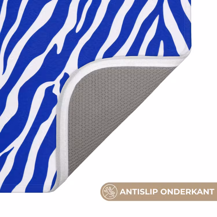 Zebra - Patroon - Kobalt - Blauw WCmat klein 1009 -USP_AntislipNL