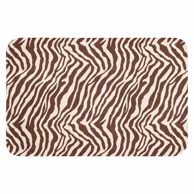 Zebra - Patroon - Zwart - Wit WCmat klein 1009 -3d
