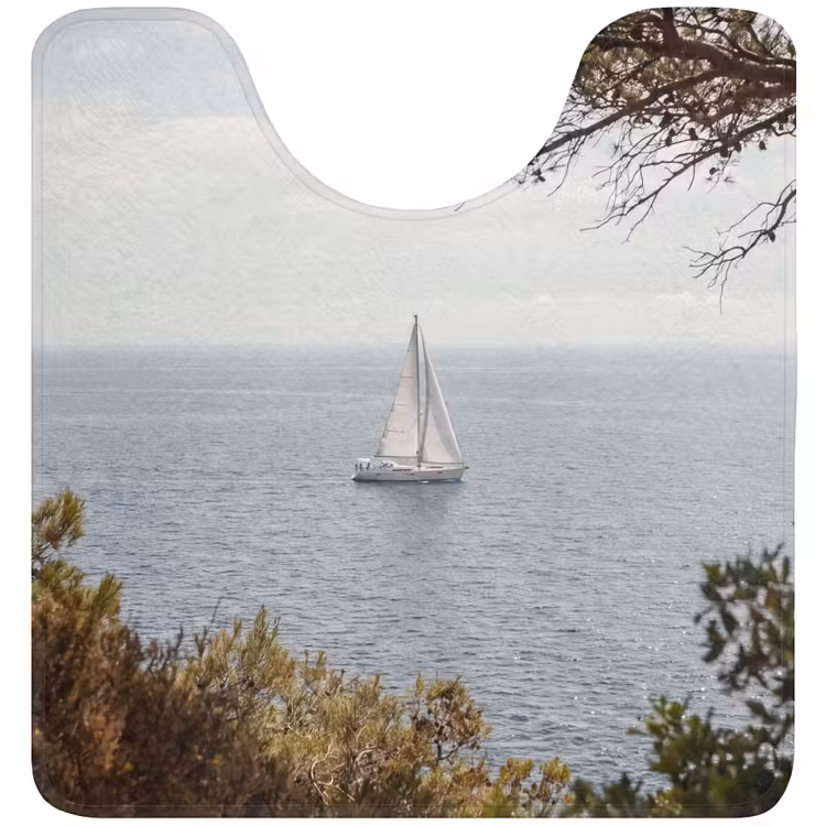 WC Mat - Zeilboot - bomen - water - Zeilboot - bomen - water WCmat U-uitsnede middel