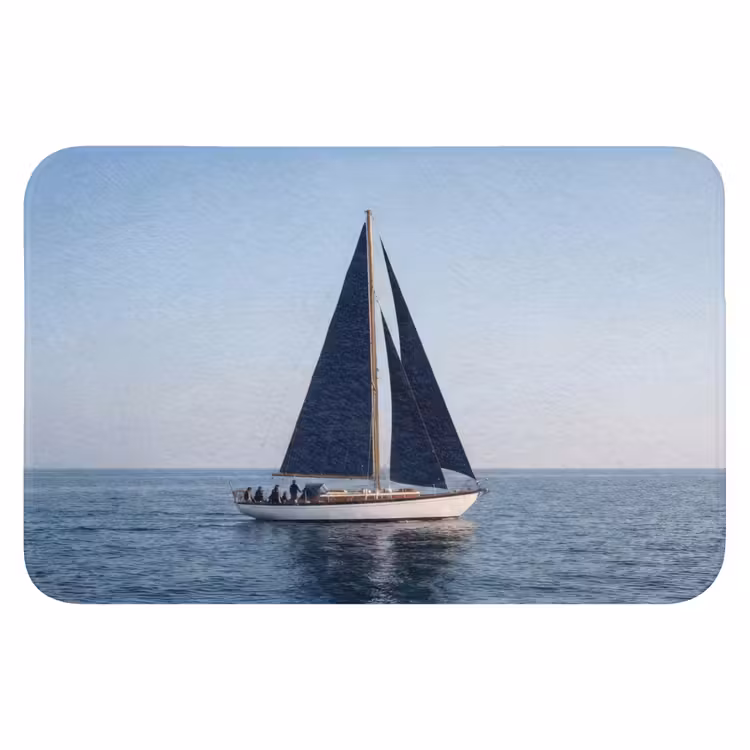 Zeilboot - Zee - Blauw WCmat klein -3d
