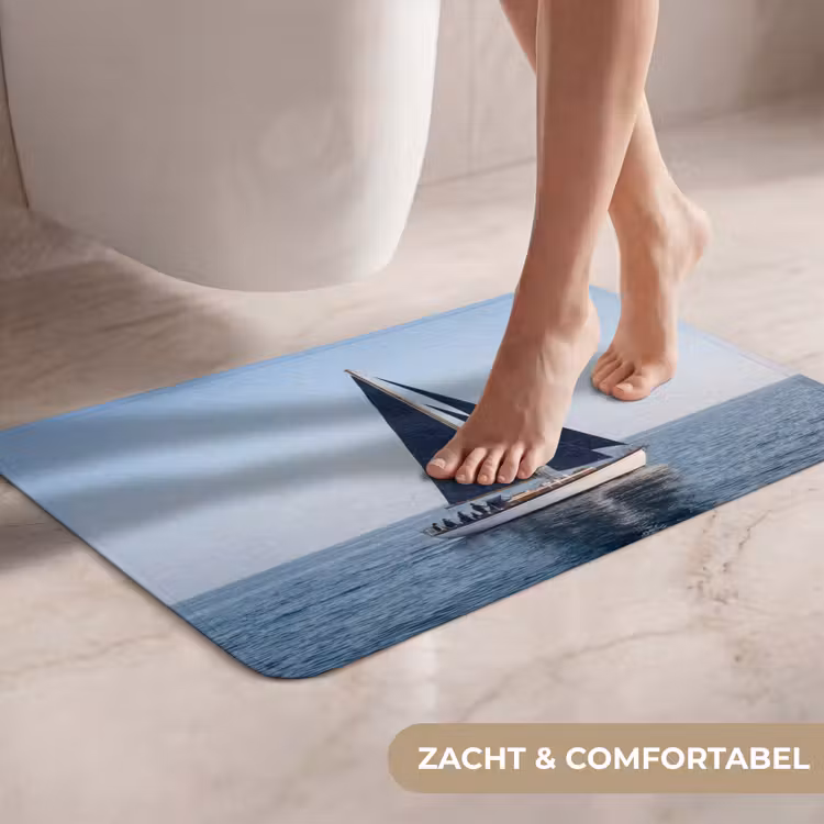 Zeilboot - Zee - Blauw WCmat klein -USP_ZachtNL