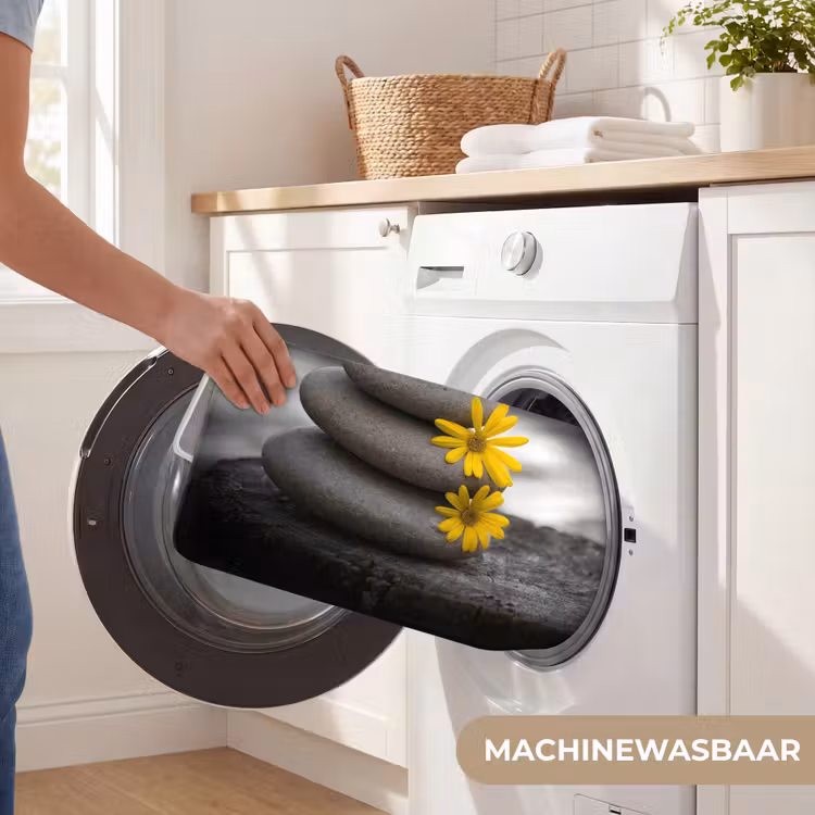 Zen stenen - Bloemen - Geel - Natuur WCmat klein -USP_WasbaarNL