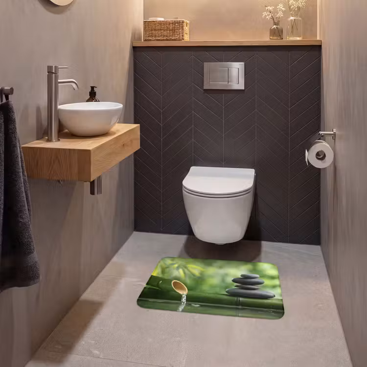 Zen - Stenen - Groen - Natuur - Bamboe WCmat klein -sfeer2
