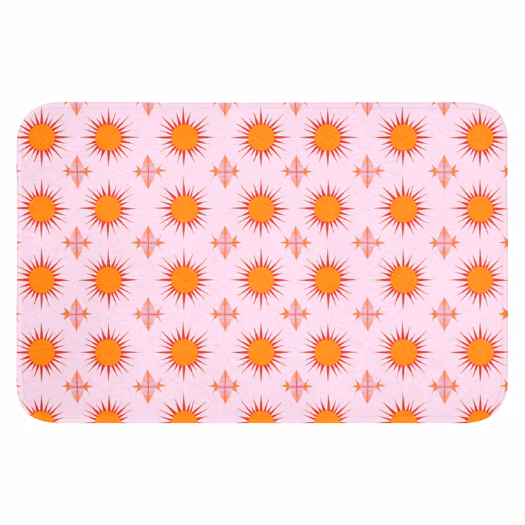 Zon - Patroon - Roze WCmat klein 1009 -3d