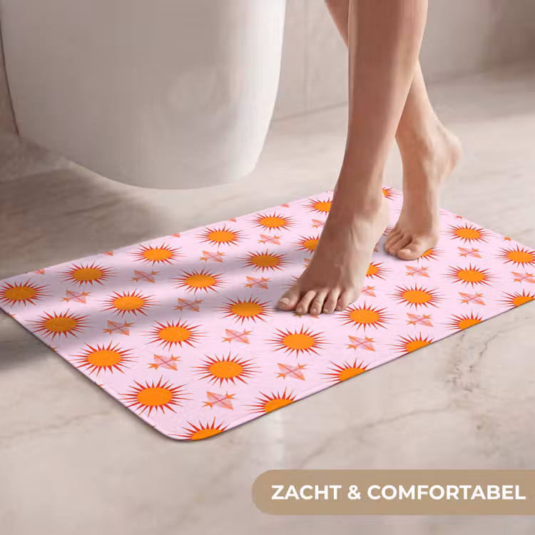 Zon - Patroon - Roze WCmat klein 1009 -USP_ZachtNL