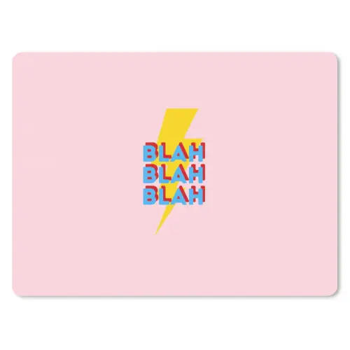 Blah - Bliksem - Roze muismat rubber klein -3d
