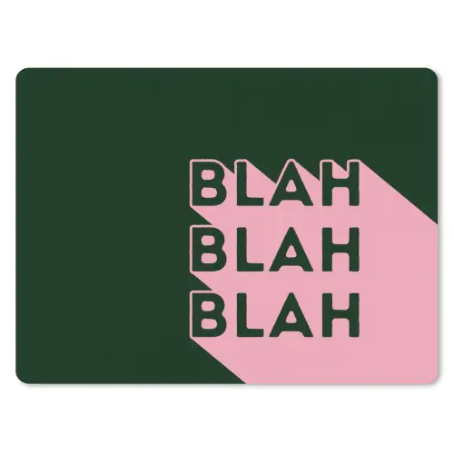 Donkergroen - Tekst - Schaduw - Grafisch muismat rubber klein -3d