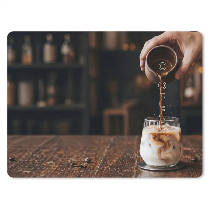 Espresso - Melk - Café muismat rubber klein -3d