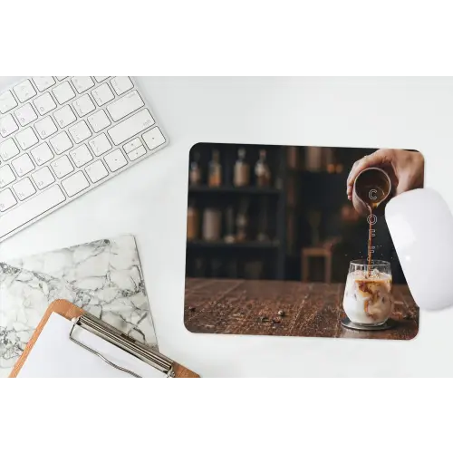 Espresso - Melk - Café muismat rubber klein -witbureau
