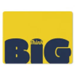 Geel - Think big - Grafisch muismat rubber klein -3d