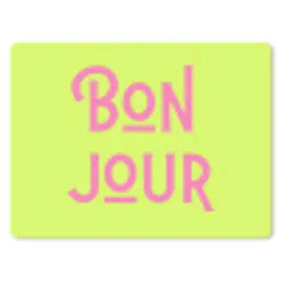 Groen - Roze bonjour - art-deco muismat rubber klein -3d