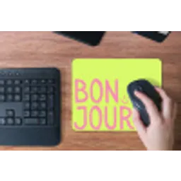 Groen - Smiley - Bonjour - Roze muismat rubber klein -toetsenbord