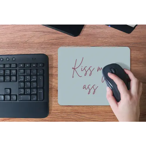 Kiss my ass - Lip - Blauw muismat rubber klein -toetsenbord