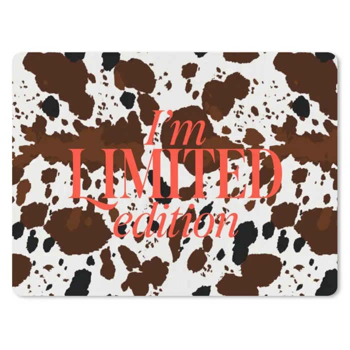 Koeienprint - Limited edition - Rood muismat rubber klein -3d