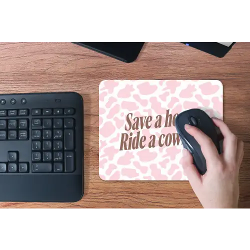 Koeienprint - Roze - Cowboy - Horse muismat rubber klein -toetsenbord