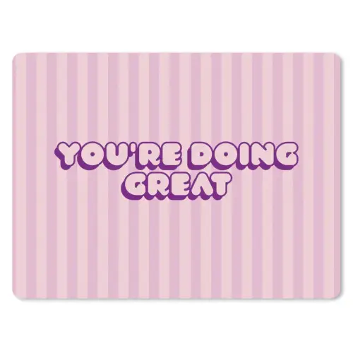 Paars - Strepen - You're doing great - Schaduw muismat rubber klein -3d