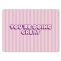 Paars - Strepen - You're doing great - Schaduw muismat rubber klein -3d