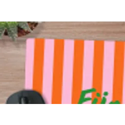 Patroon - Oranje - Fijn - Strepen muismat rubber klein -closeup