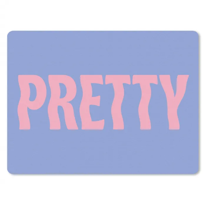 Pretty - Roze - Blauw - Golvend muismat rubber klein -3d