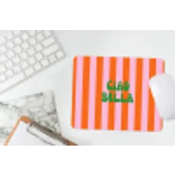 Strepen - Oranje - Verticaal - Ciao bella muismat rubber klein -witbureau
