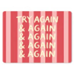 Strepen - Rood - Try again muismat rubber klein -3d