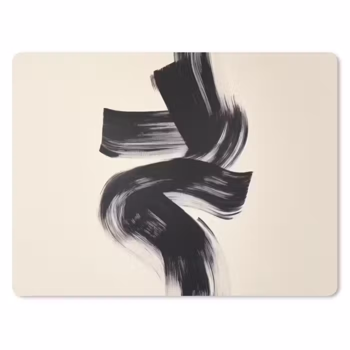 Muismat - Strepen - Zwart - Abstract