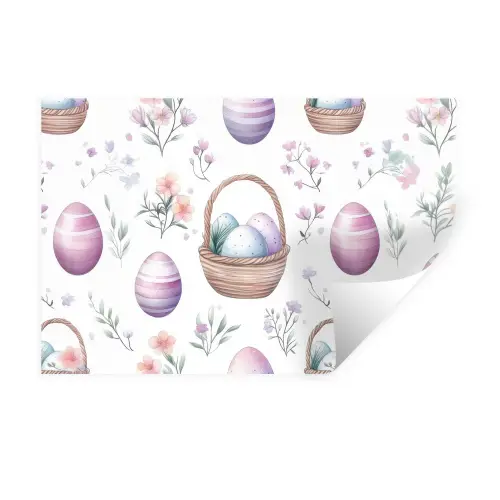 Bloemen - Paaseieren - Patroon Muursticker klein -3d