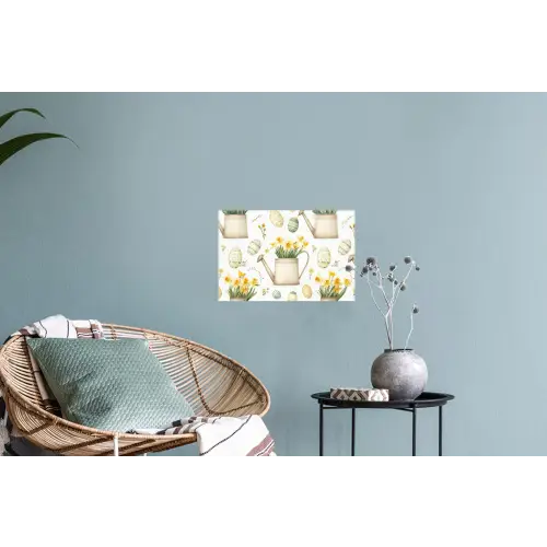 Gieter - Bloemen - Eieren Muursticker klein -plant