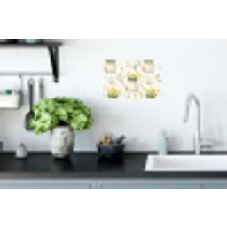 Gieter - Bloemen - Eieren Muursticker klein -keuken
