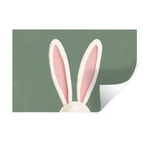 Hazen - Oren - Roze Muursticker klein -3d