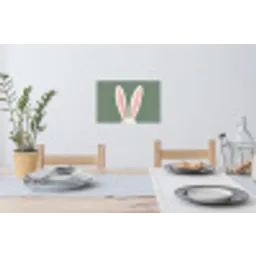 Hazen - Oren - Roze Muursticker klein -eettafel