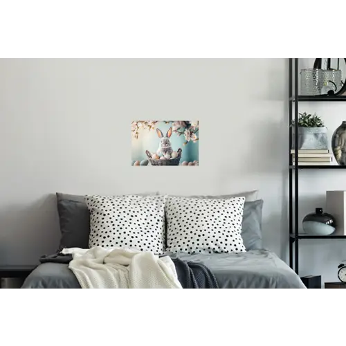 Konijn - Eieren - Mand Muursticker klein -slaapkamer