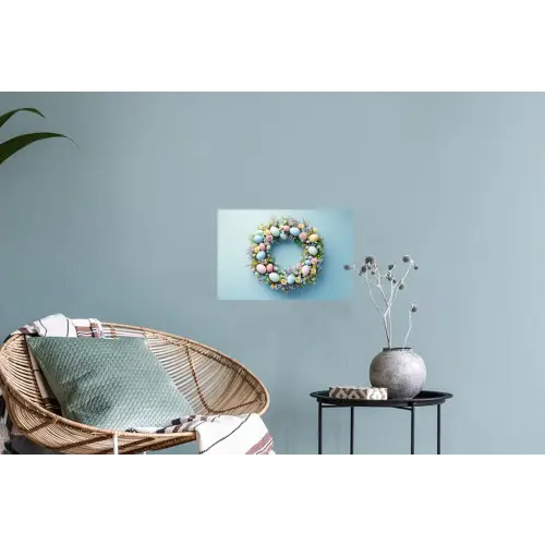 Krans - Eieren - Bloemen Muursticker klein -plant
