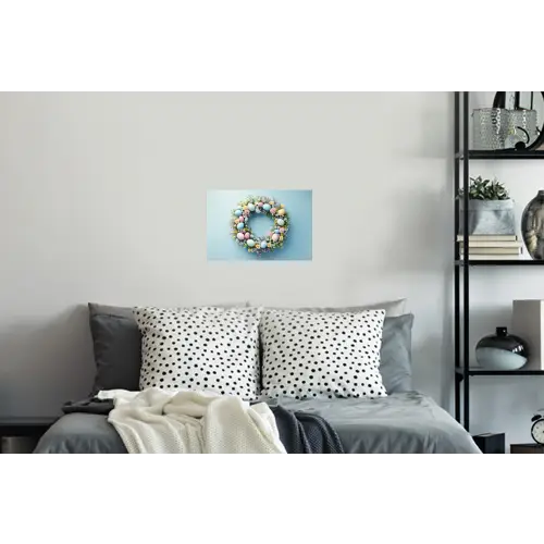 Krans - Eieren - Bloemen Muursticker klein -slaapkamer