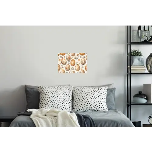 Paaseieren - Bruin - Bloemen Muursticker klein -slaapkamer