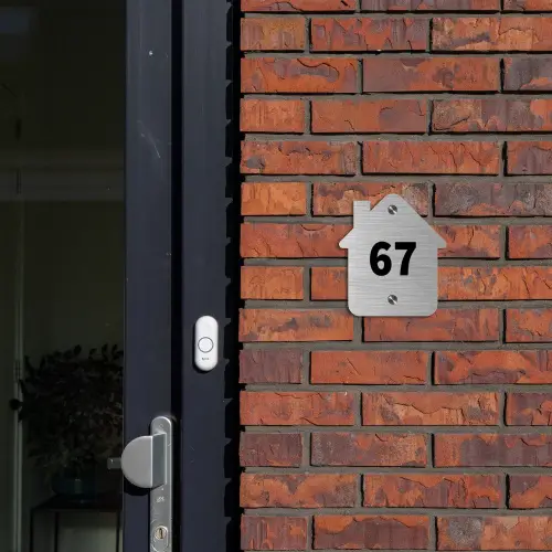 Metaal - Traditioneel Naambord Huisje klein -sfeer2