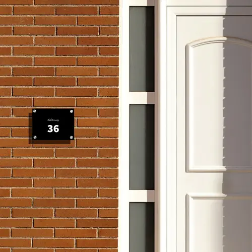 Effen - Zwart - Klassiek Naambord Rechthoek middel -sfeer3-rechthoek-S