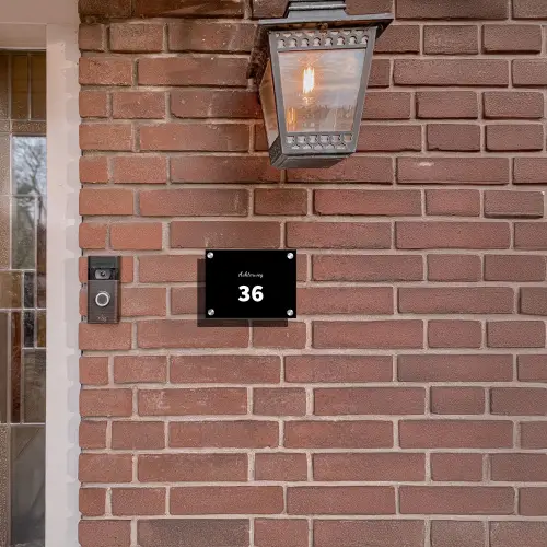 Effen - Zwart - Klassiek Naambord Rechthoek middel -sfeer7-rechthoek-S