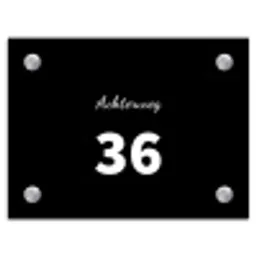 Effen - Zwart - Klassiek Naambord Rechthoek middel -3d