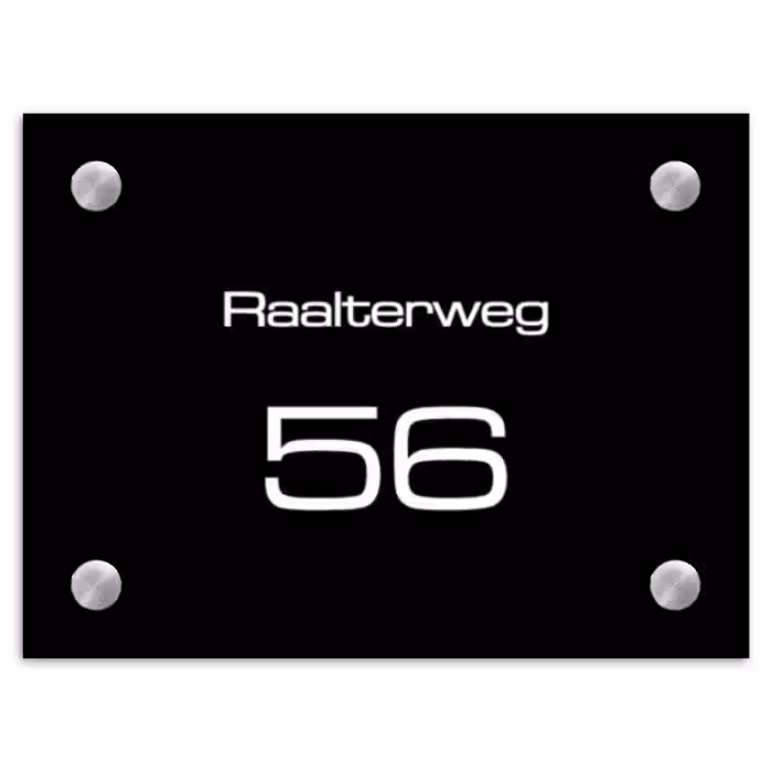 Naambordje voordeur rechthoek - Effen - Zwart - Modern