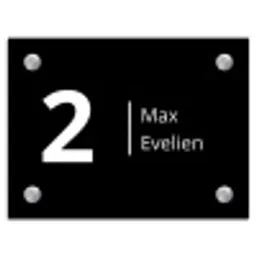Effen - Zwart wit - Modern Naambord Rechthoek middel -3d