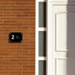 Effen - Zwart wit - Modern Naambord Rechthoek middel -sfeer3-rechthoek-S
