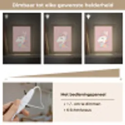 Eenhoorn - Roze - Bloemen Light Box met kabel klein -USP_dimbaarNL