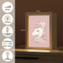 Eenhoorn - Roze - Bloemen Light Box met kabel klein -USP_NL