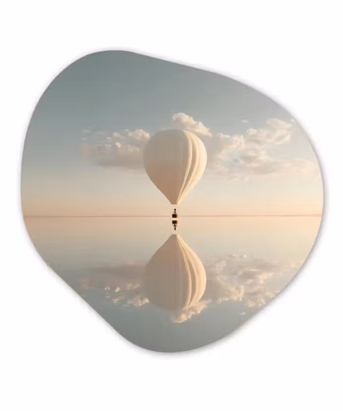 Organisch schilderij forex - Luchtballon - Wolken - Water - Blauw