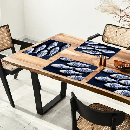 Vissen - Delfts - Blauw - Keramiek Placemat vinyl groot -zzsfeer4_Kitchenyeah-website