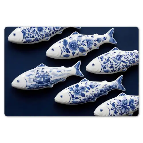 Vissen - Delfts - Blauw - Keramiek Placemat vinyl groot -zzsfeer1_Kitchenyeah-website