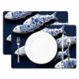 Vissen - Delfts - Blauw - Keramiek Placemat vinyl groot -zzsfeer2_Kitchenyeah-website